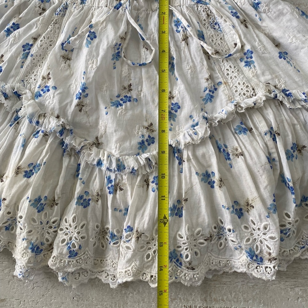 LoveShackFancy Becca Skirt Brilliant Blue Floral Sorority Cottage Core Romantic - Picture 10 of 12